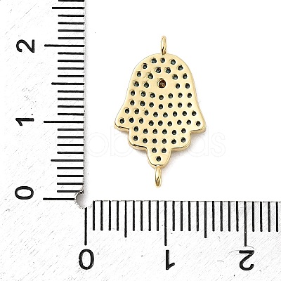 Religion Brass Micro Pave Cubic Zirconia Connector Charms KK-H529-01A-G03-1