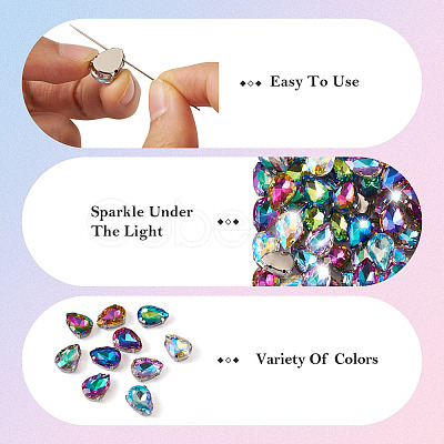 100Pcs 10 Colors Sew on Rhinestone DIY-CW0001-38-1