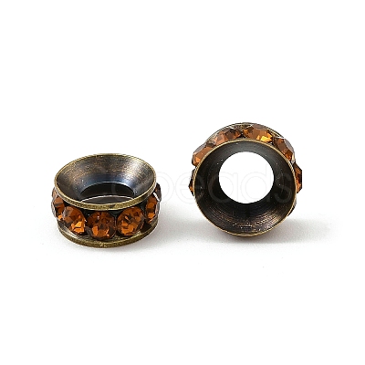 Brass Rhinestone Spacer Beads X-RB-A020-10mm-15AB-1
