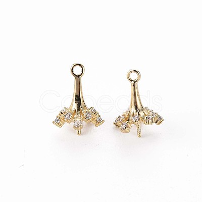 Brass Micro Pave Clear Cubic Zirconia Peg Bails Charms LS-KK-Q765-011-NF-1