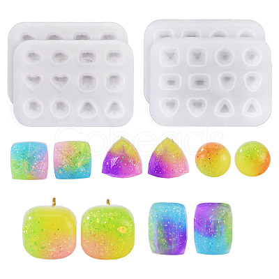 4Pcs 2 Styles DIY Earring Silicone Molds DIY-TADJ0001-17-1