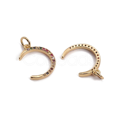Brass Micro Pave Cubic Zirconia Pendants ZIRC-L091-045G-1