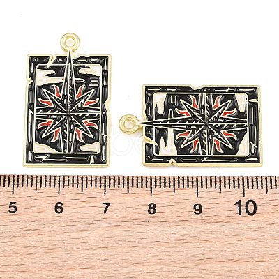 Alloy with Black Enamel Pendants AL-CBA2919-02G-08-1