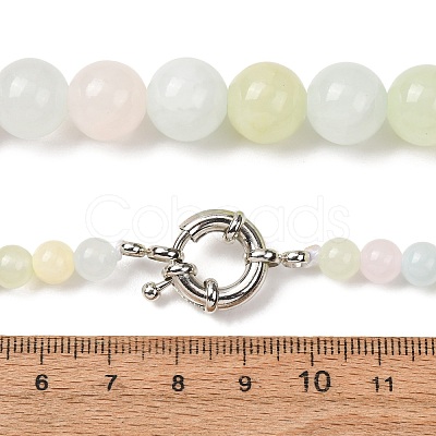 Dyed Round Natural Green Jade Graduated Beaded Necklaces GG-CBAA808-05P-D-1