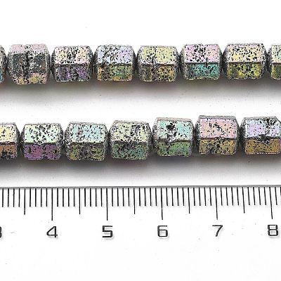 Electroplated Natural Lava Rock Beads Strands G-A251-A01-01F-1
