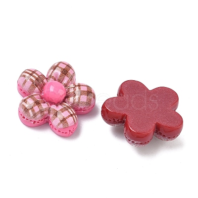 Tartan Pattern Opaque Resin Cabochons X-CRES-A061-01B-1