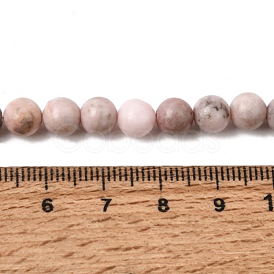 Natural Pink Zebra Jasper Beads Strands G-P231-01-6mm-1