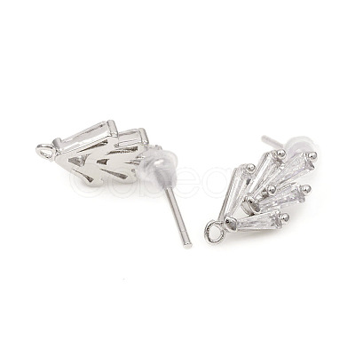Brass Stud Earring Findings ZIRC-L096-16P-1