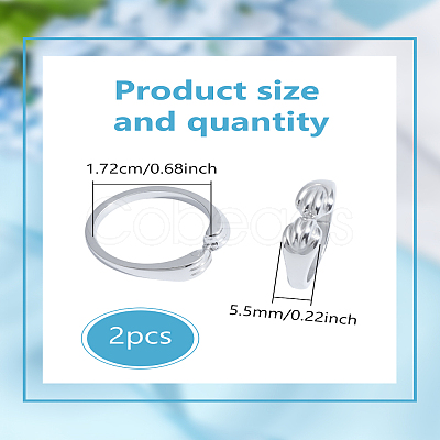 2Pcs Alloy Cuff Open Rings for Women RJEW-LP0005-18-1
