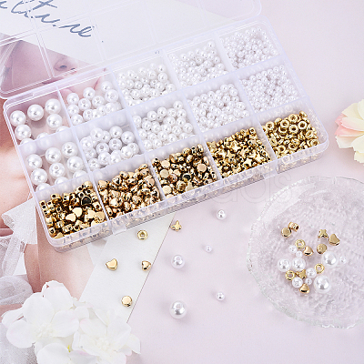 DIY ABS Plastic Imitation Pearl & CCB Beads Stretch Bracelets Making Kits DIY-YW0011-54-1