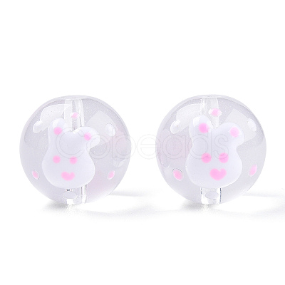 Transparent Glass with Enamel Beads LAMP-T011-28B-1