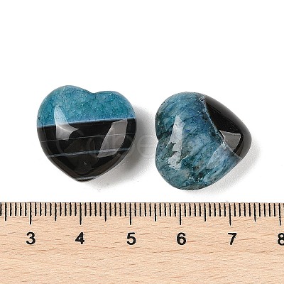 Natural Agate(Dyed & Heated) Heart Palm Stone G-Q021-04-1