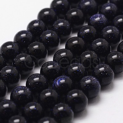 Synthetic Blue Goldstone Beads Strands X-G-D840-81-8mm-1