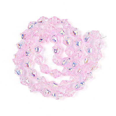 Electroplate Transparent Glass Beads Strands EGLA-N020-03D-1