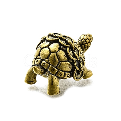 Brass Tortoise Figurine Statue for Living Room Table Home Decoration DJEW-Q008-02B-AB-1