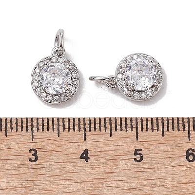 Brass Micro Pave Clear Cubic Zirconia Charms X-KK-K360-16P-1