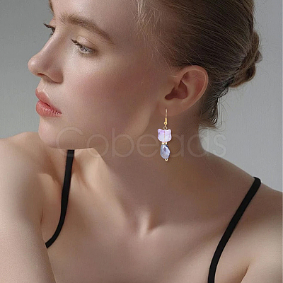 16Pcs 8 Colors Cat Shape Glass Pendants PALLOY-BM00024-1