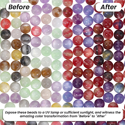 120Pcs Opaque UV Reactive Beads RESI-PA0001-35F-1