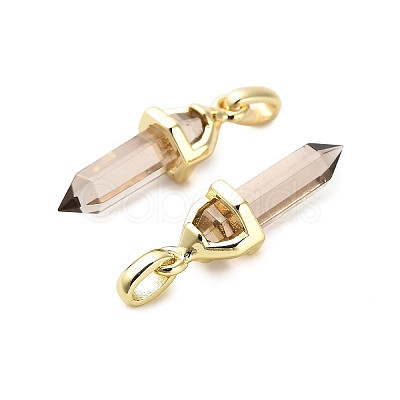 Natural Smoky Quartz Double Terminal Pointed Pendant G-H097-01G-05-1