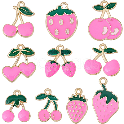 40Pcs 10 Styles Zinc Alloy Pendants ENAM-SC0007-67-1