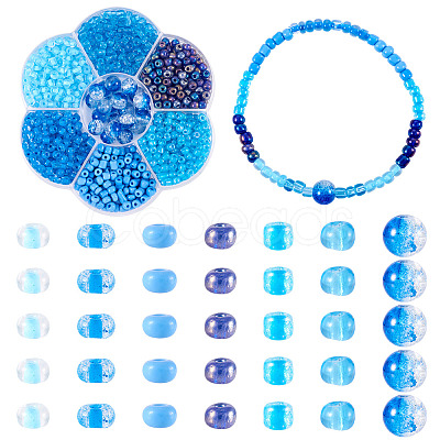 7 Styles Glass Seed Beads SEED-TA0001-41B-1