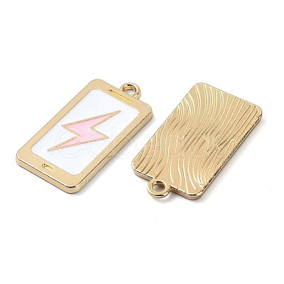 Rack Plating Alloy Enamel Pendants PALLOY-F308-09G-03-1