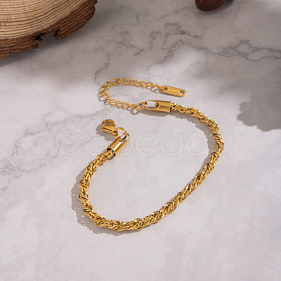 304 Stainless Steel Singapore Chain Bracelets for Women AF5599-1-1
