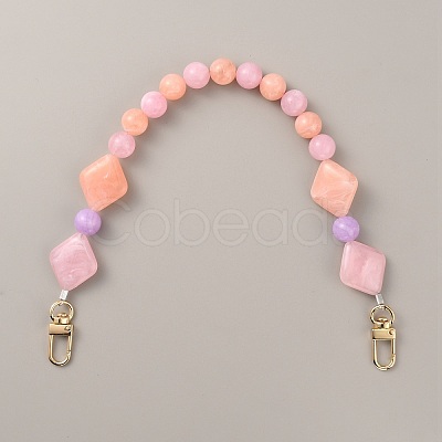Resin Imitation Gemstone Beaded Bag Handles FIND-WH0033-63LG-08-1