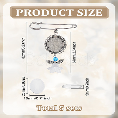 Iron Flower Bouquet Photo Charm Brooch Making Kits JEWB-LP00003-1