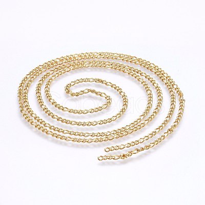 3.28 Feet 304 Stainless Steel Figaro Chains X-CHS-I002-05G-1