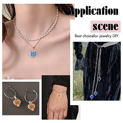 10Pcs 5 Colors Handmade Porcelain Pendants PALLOY-YW00134-1