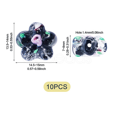 10Pcs Handmade Lampwork Beads LAMP-TADJ0001-01I-1