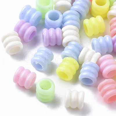 Opaque Polystyrene(PS) Plastic European Groove Beads KY-I004-17A-1