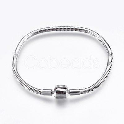 Tarnish Resistant 304 Stainless Steel European Style Bracelet Making STAS-E428-08B-P-1