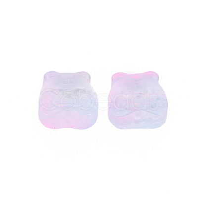 Two Tone Transparent Spray Painted Glass Beads GLAA-T022-22-C04-1