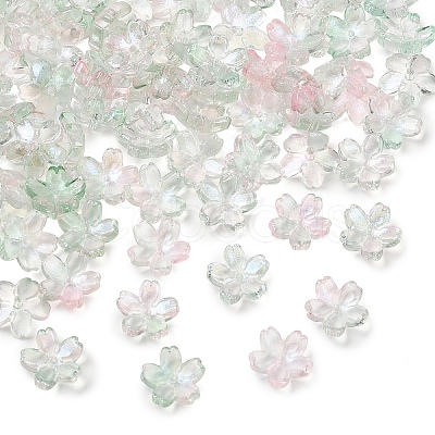 60G Baking Paint Transparent Glass Bead Caps DGLA-YW0001-63I-1