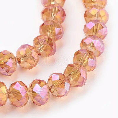 Electroplate Glass Beads Strands GLAA-K027-FR-A01-1