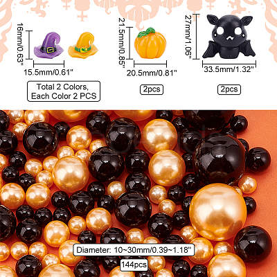 8Pcs Opaque Resin Halloween Display Decorations AJEW-PH0018-15-1