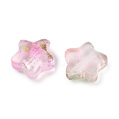 Transparent Spray Painted Frosted Glass Beads GLAA-NH0003-01-1