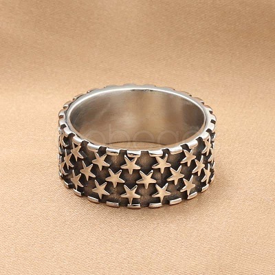 Punk Style 304 Stainless Steel Finger Rings for Men FS-WG83721-02-1