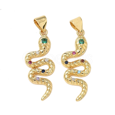 Brass Micro Pave Cubic Zirconia Pendants KK-L243-29G-02-1