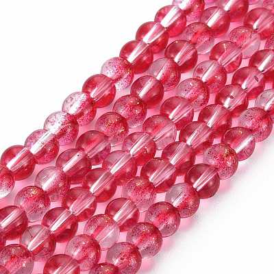Transparent Spray Painted Glass Bead Strands GLAA-N035-03B-B04-1