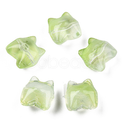 Transparent Spray Painted Glass Beads GLAA-N035-034-C03-1