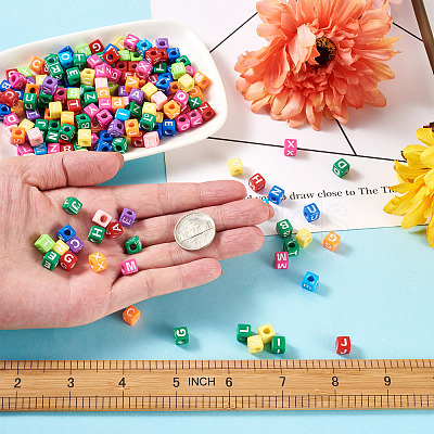Mixed Color Acrylic Enamel Beads SACR-TA0001-08-1