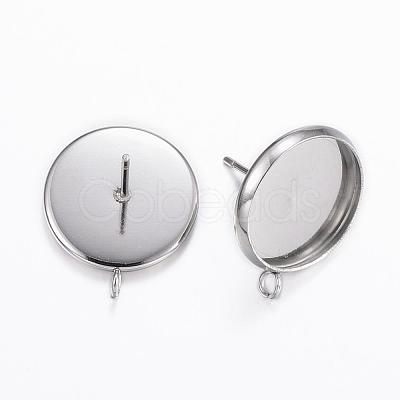 Non-Tarnish 304 Stainless Steel Stud Earring Settings STAS-H380-A-13P-1