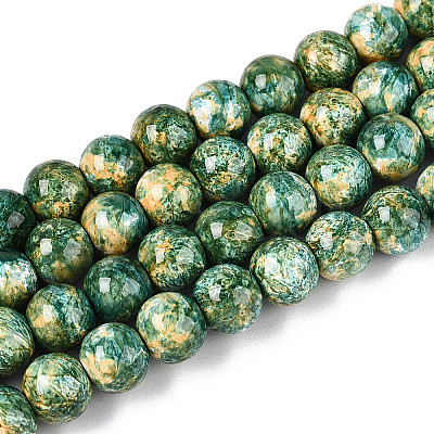 Baking Paint Glass Beads Strands DGLA-N016-8mm-07-1