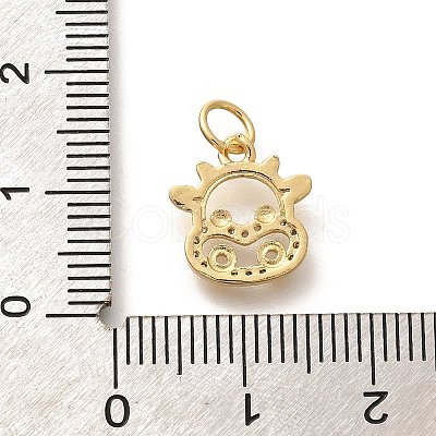 Rack Plating Brass Micro Pave Cubic Zirconia Pendants KK-H508-28G-04-1
