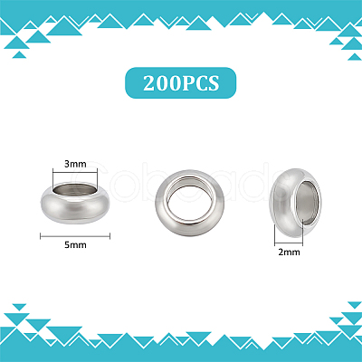 200Pcs Ring 304 Stainless Steel Spacer Beads STAS-UN0058-87B-P-1