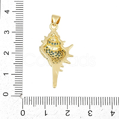 Brass Micro Pave Sky Blue Cubic Zirconia Pendants CU-CBA4A93-01H-G-1