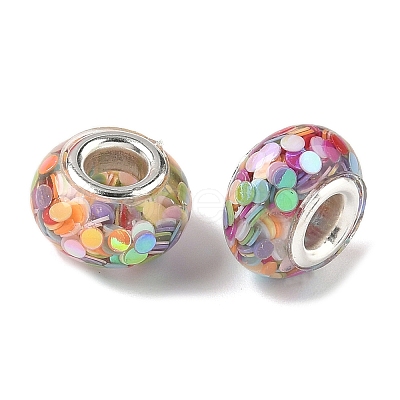 Transparent Resin Rondelle European Beads RESI-S023-20-1